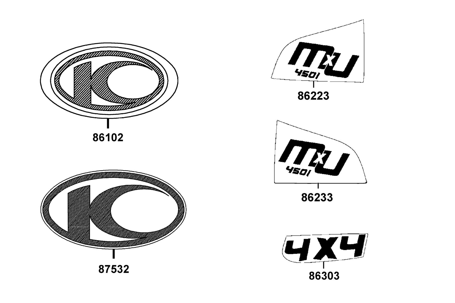 MXU 450i (2017~) Emblem ● Stripe parts diagram