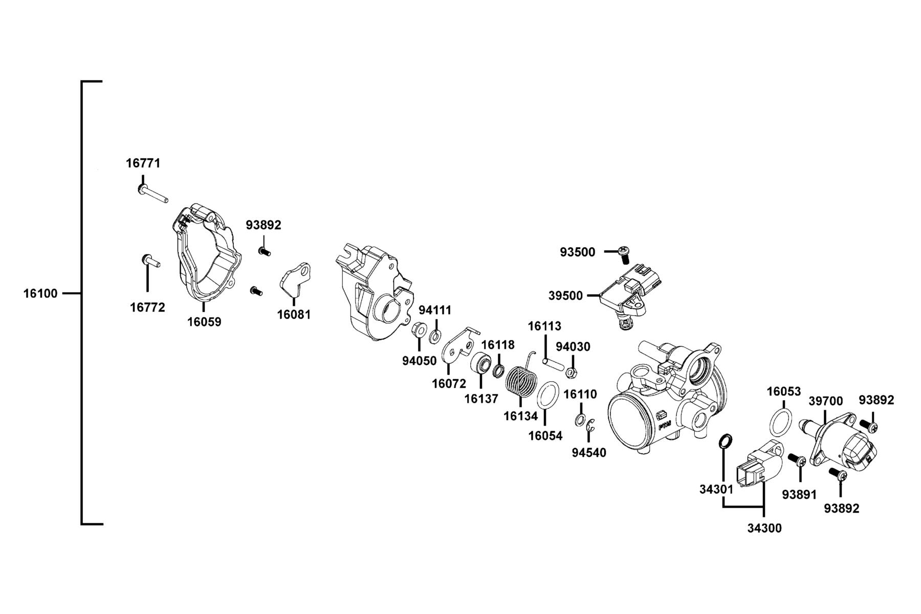 MXU 550i (2026MY) THROTTLE BODY, ASSY. parts diagram