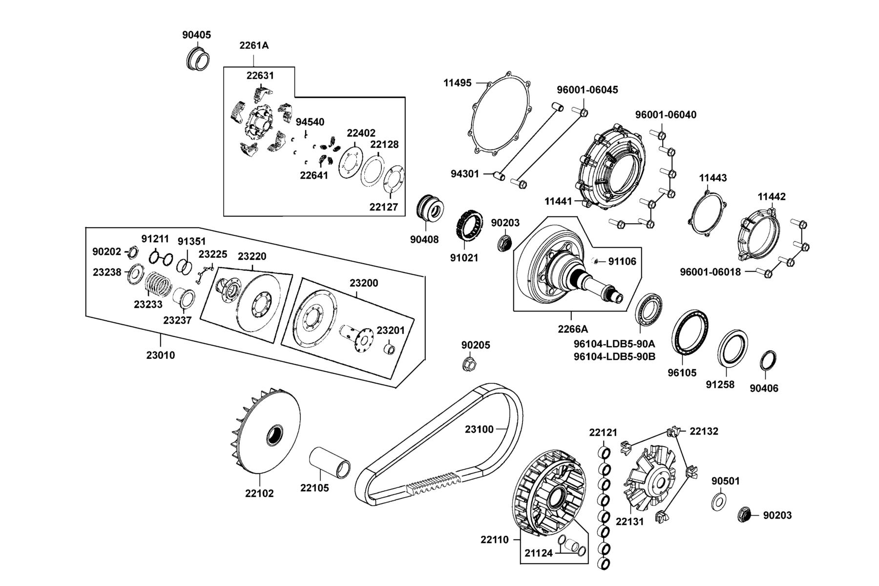 MXU 700i (2017~) Drive Pulley parts diagram