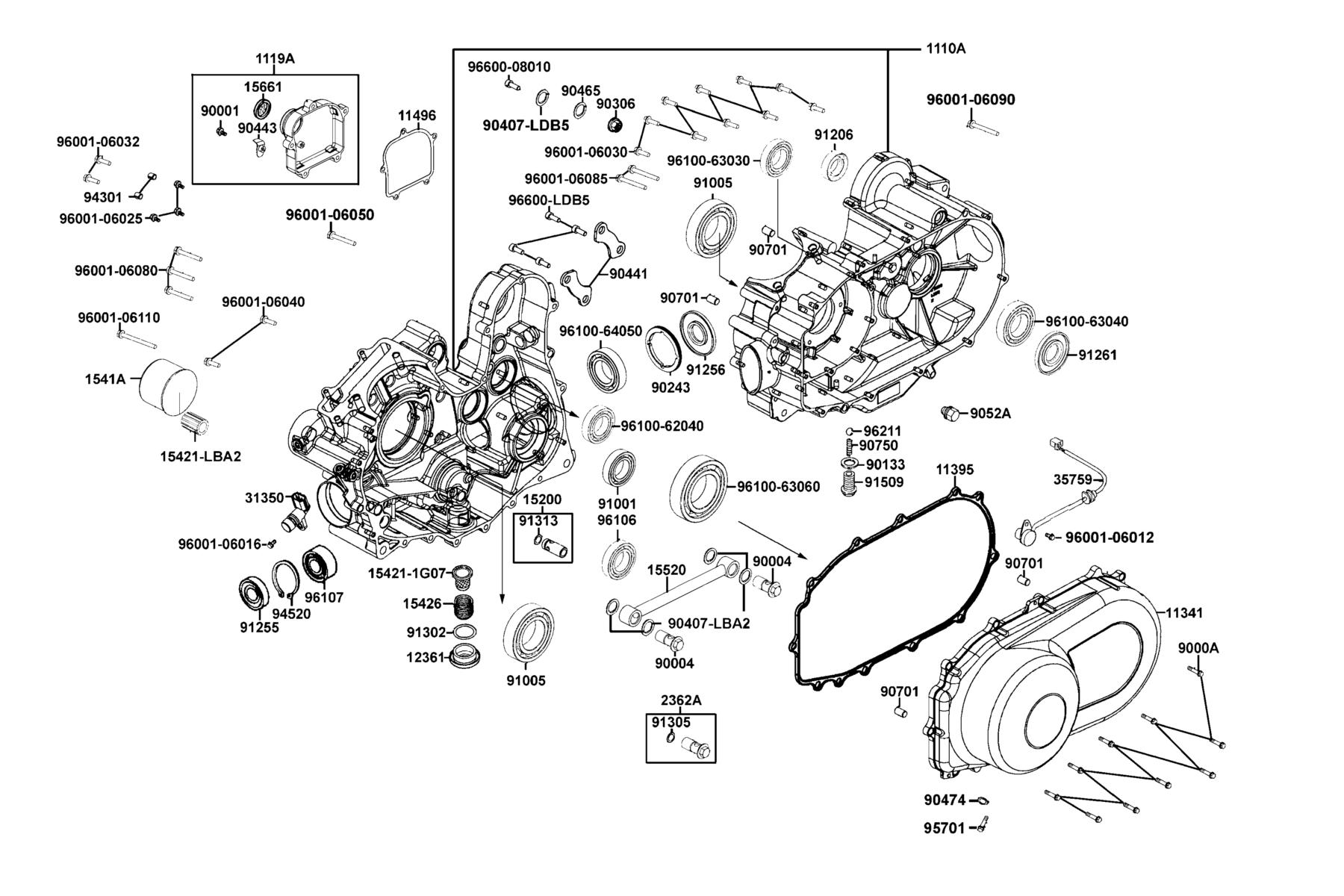 MXU 500i (4X4/IRS) (2016~) Crank Case parts diagram