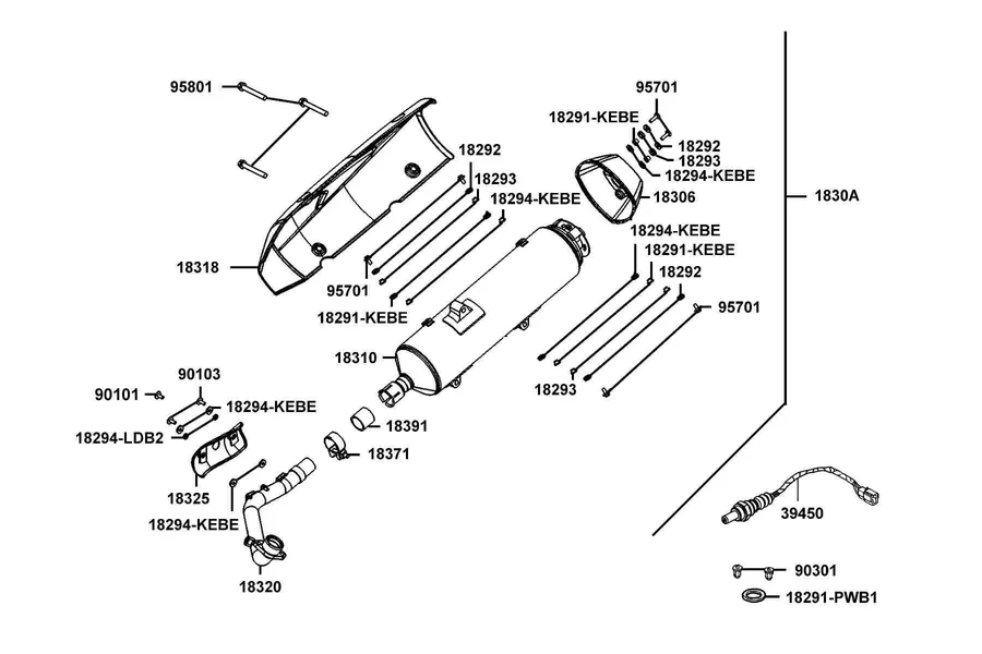 F14 Exhaust Muffler parts diagram