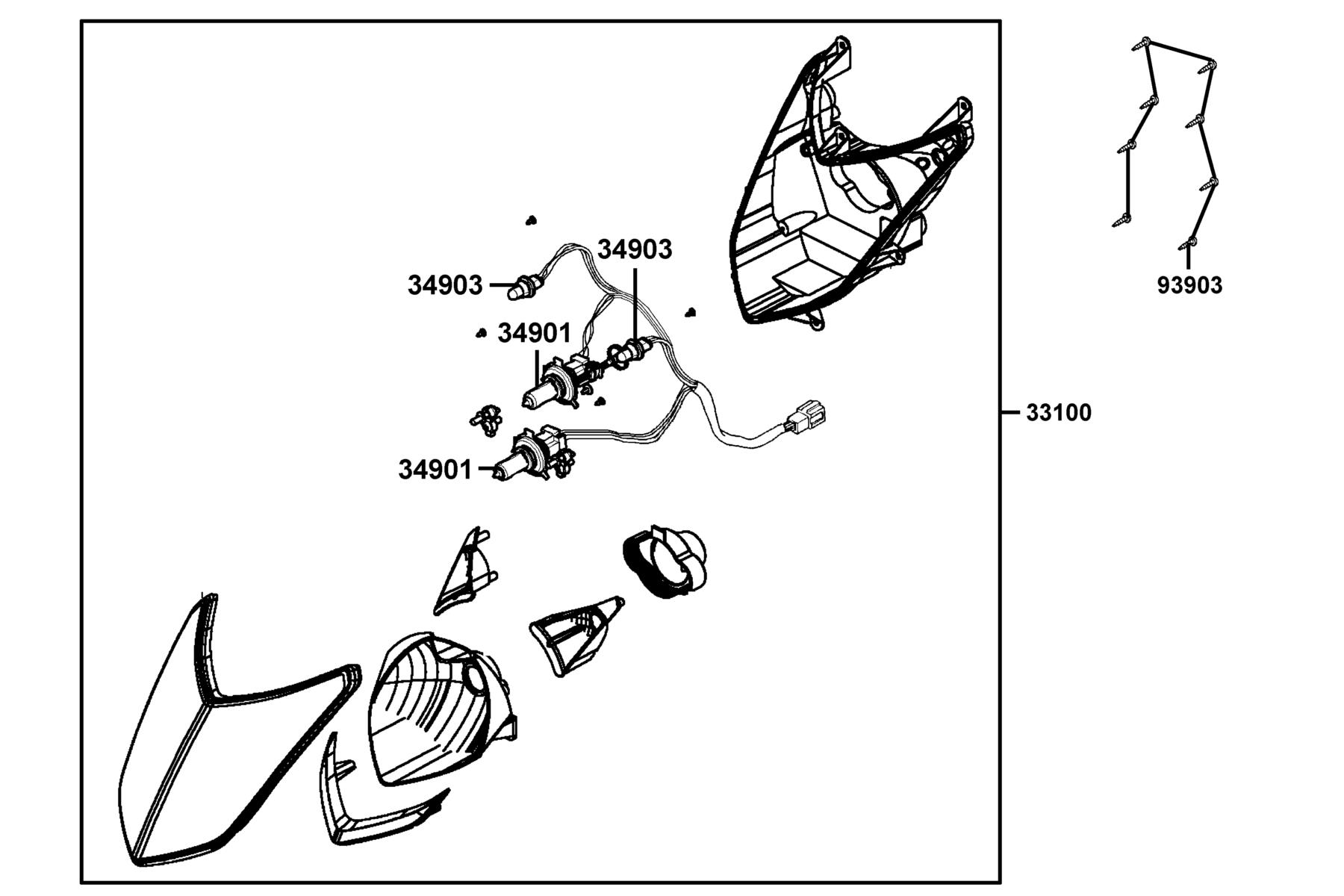 SUPER 8 150X(2020) Head Light parts diagram