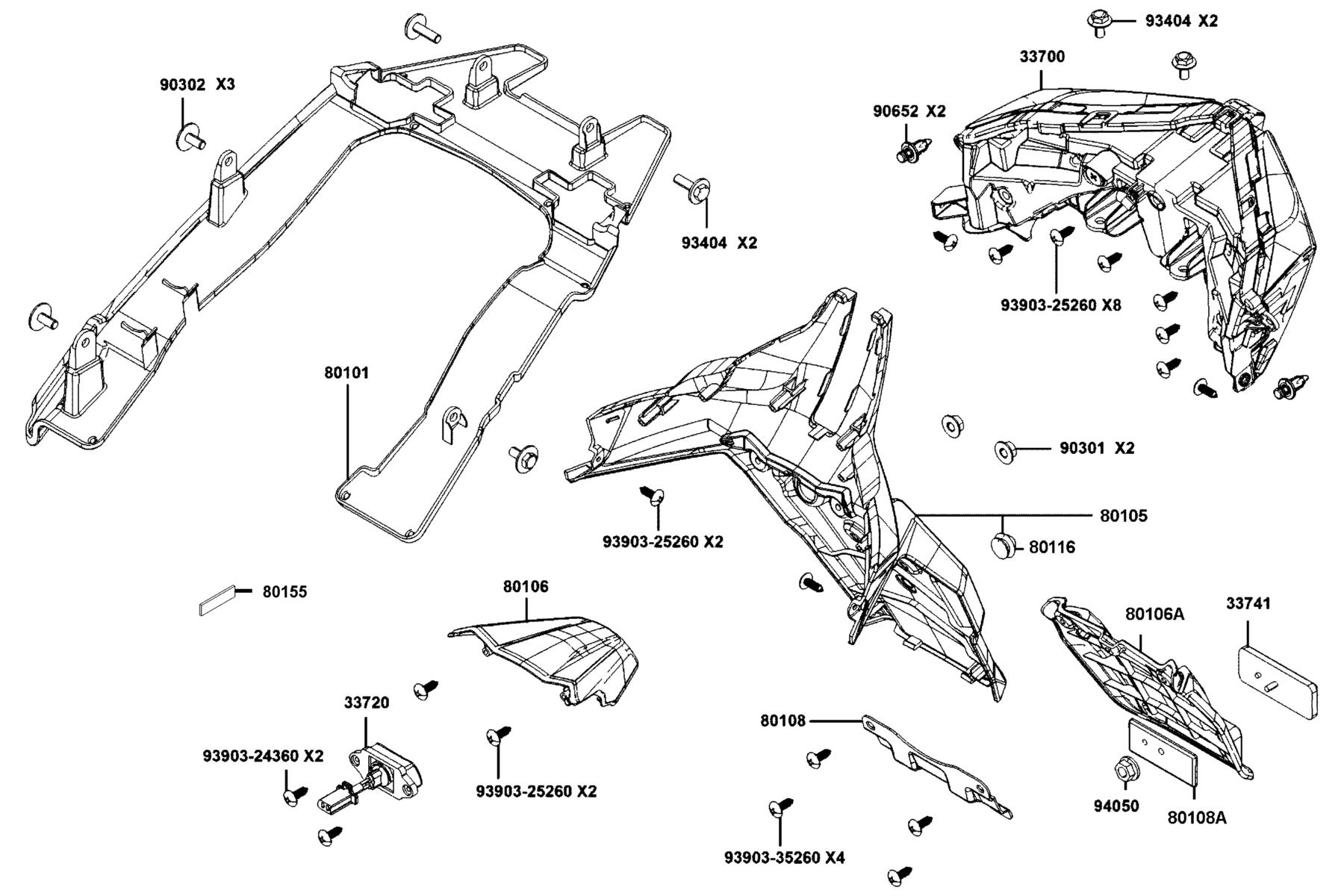 DOWNTOWN GT 350 Light Tail parts diagram