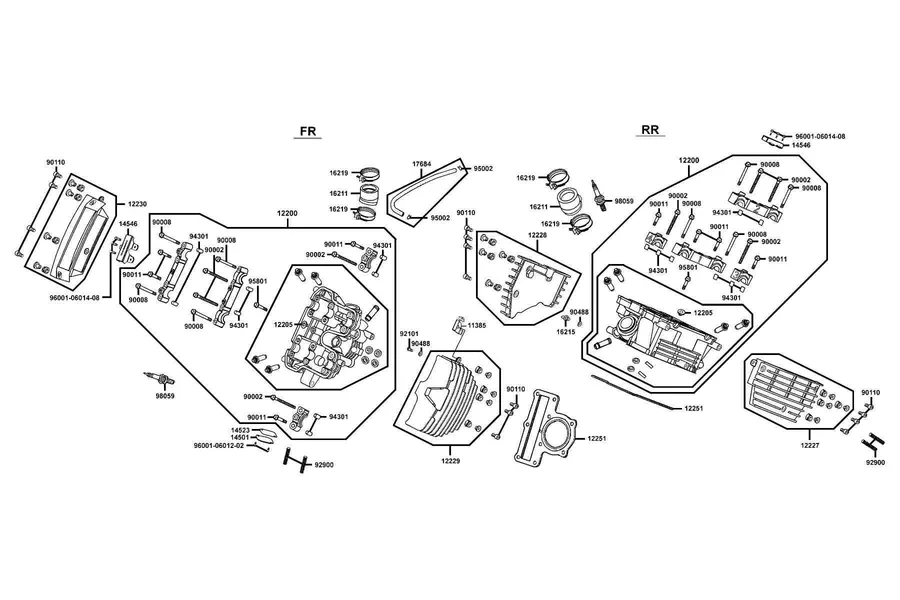 E02 Cylinder Head parts diagram