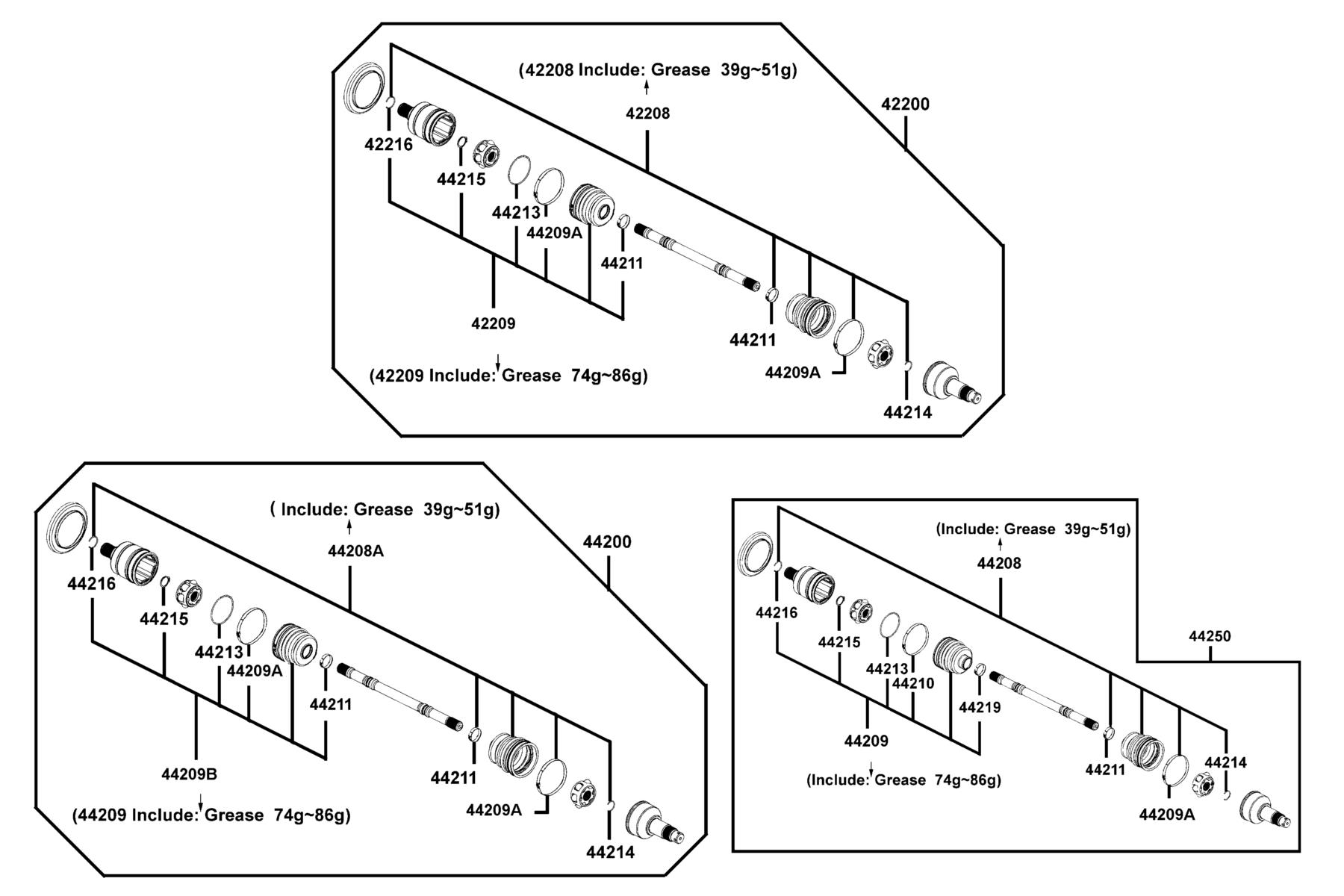 MXU 450i (2024) Separated Parts Of  Halfshaft parts diagram