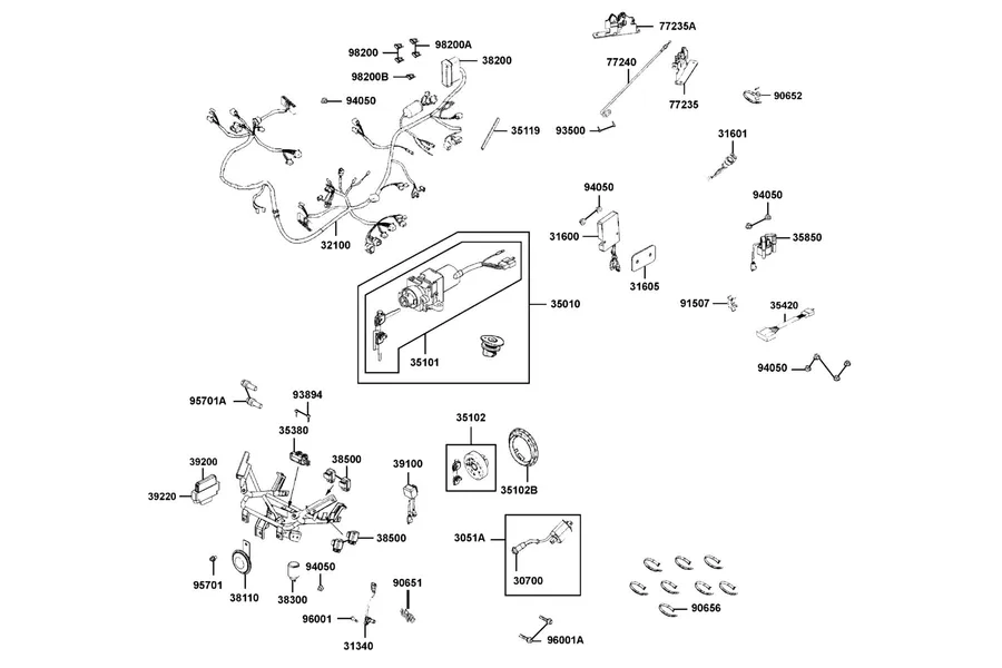 F18 Harness Wire parts diagram
