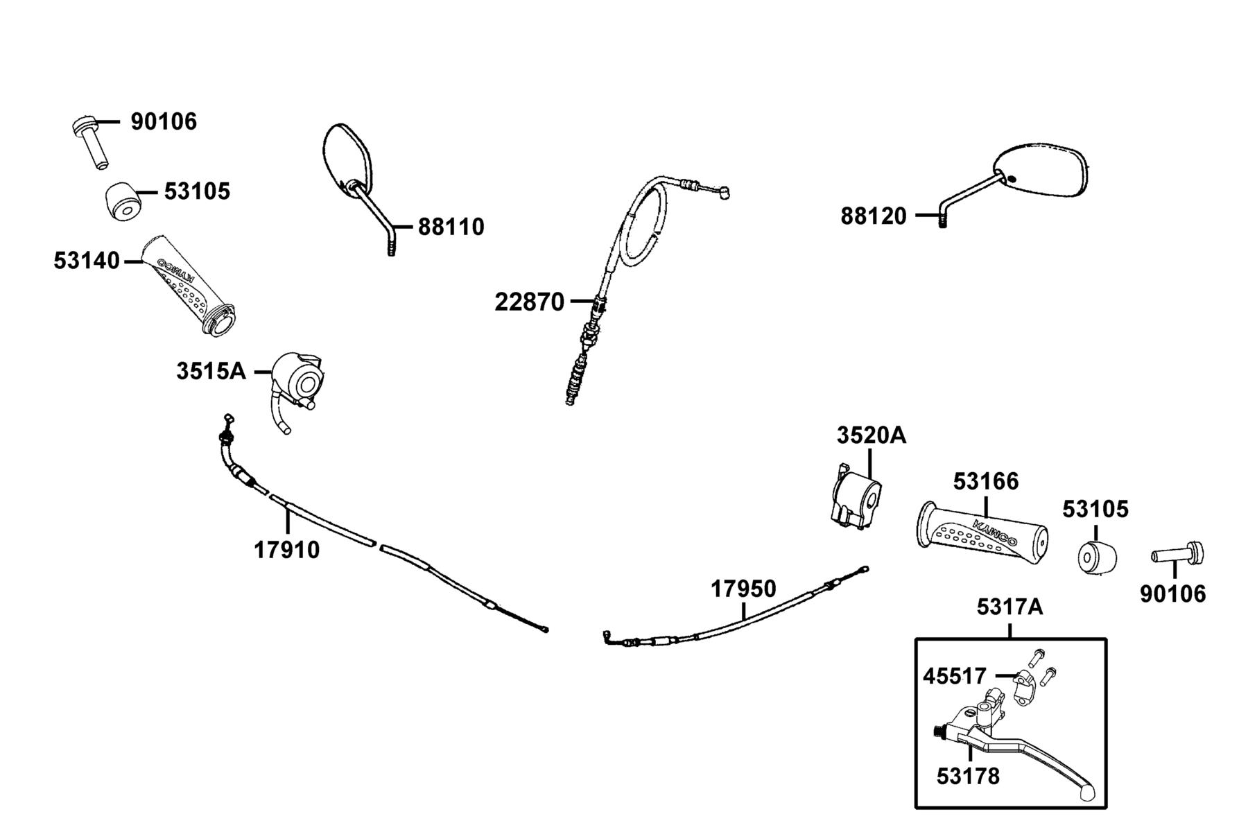 K-PIPE 125(2020) Back Mirror parts diagram