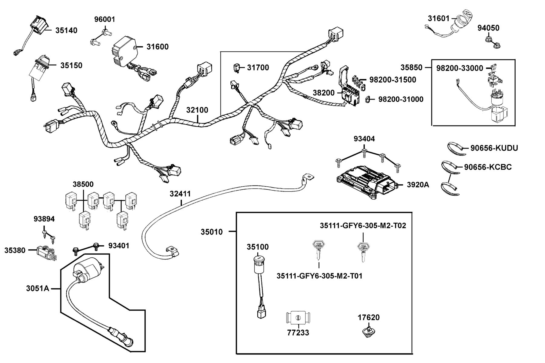 UXV 700i (2016~) Harness Wire parts diagram