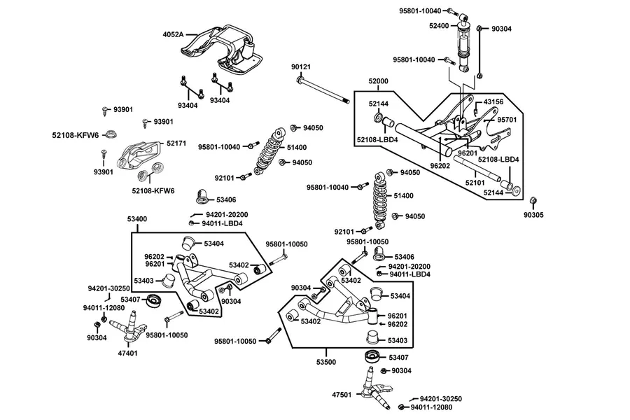 F14 Rear Cushion parts diagram