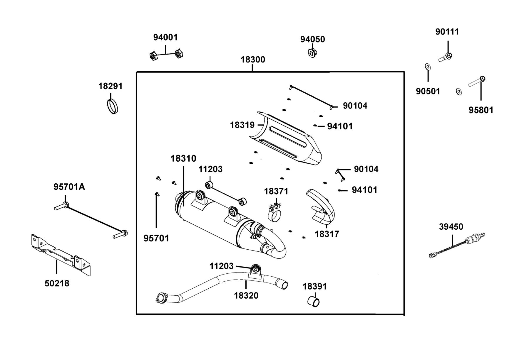 UXV 700i LE (2017) Exhaust Muffler parts diagram