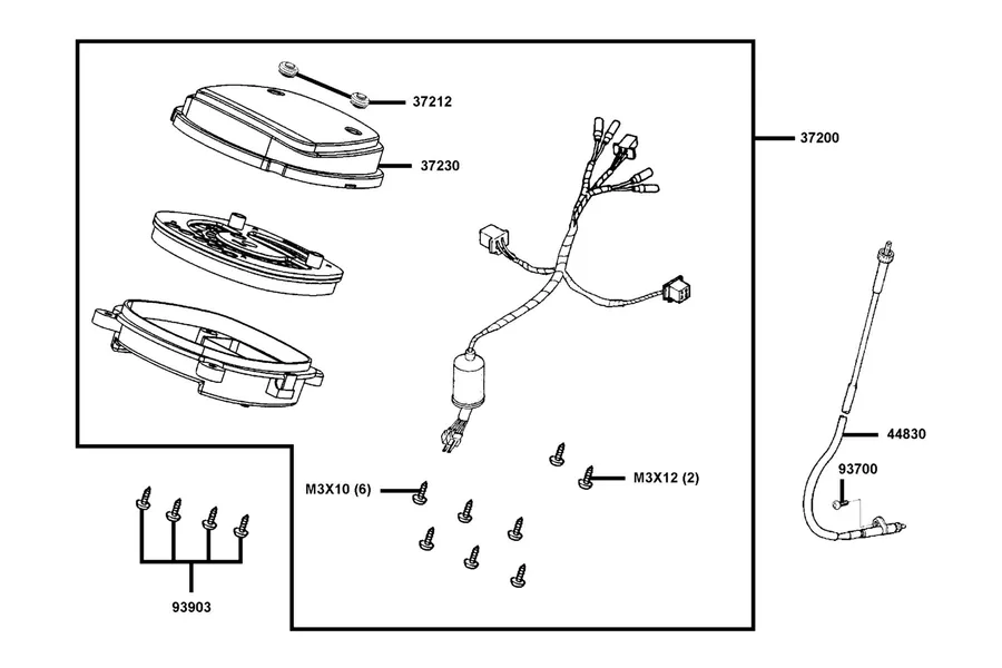 F02 Speedometer parts diagram