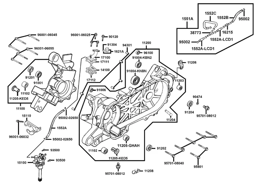 E09 Crankcase and Oil Pump parts diagram
