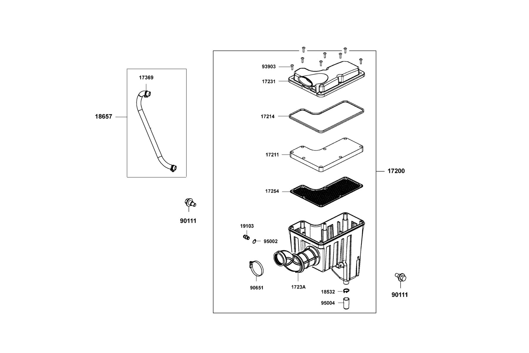 UXV 700i(2019) Air Cleaner parts diagram