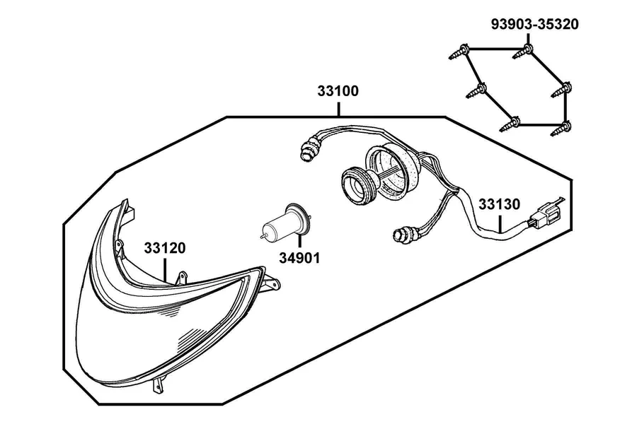 F01 Head Light parts diagram