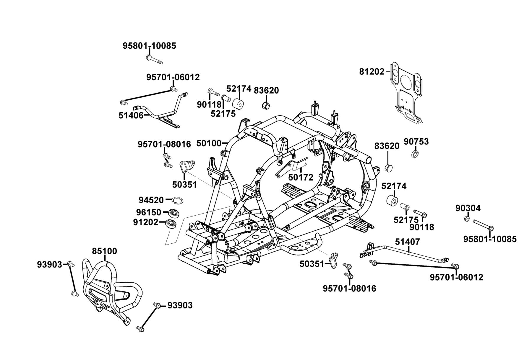 KYMCO MONGOOSE 250 Frame Body parts diagram