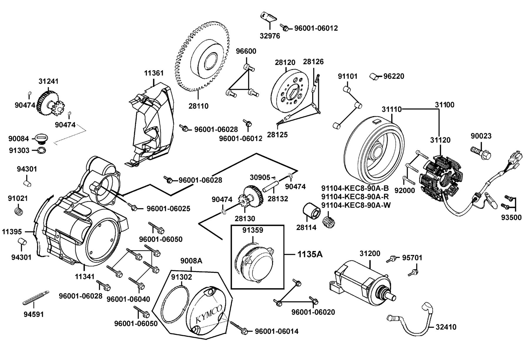 SPADE 150 FI(2020) Generator●Starting Motor parts diagram