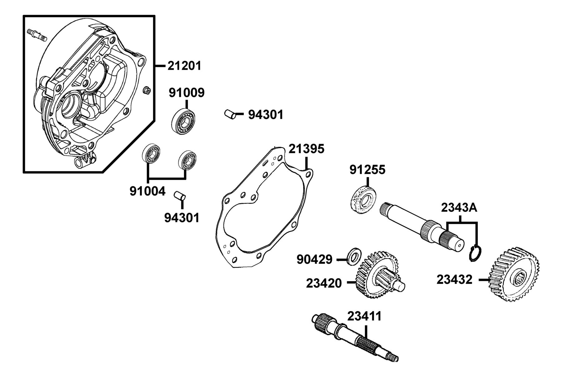KYMCO AGILITY 50 (2006+) Transmission parts diagram