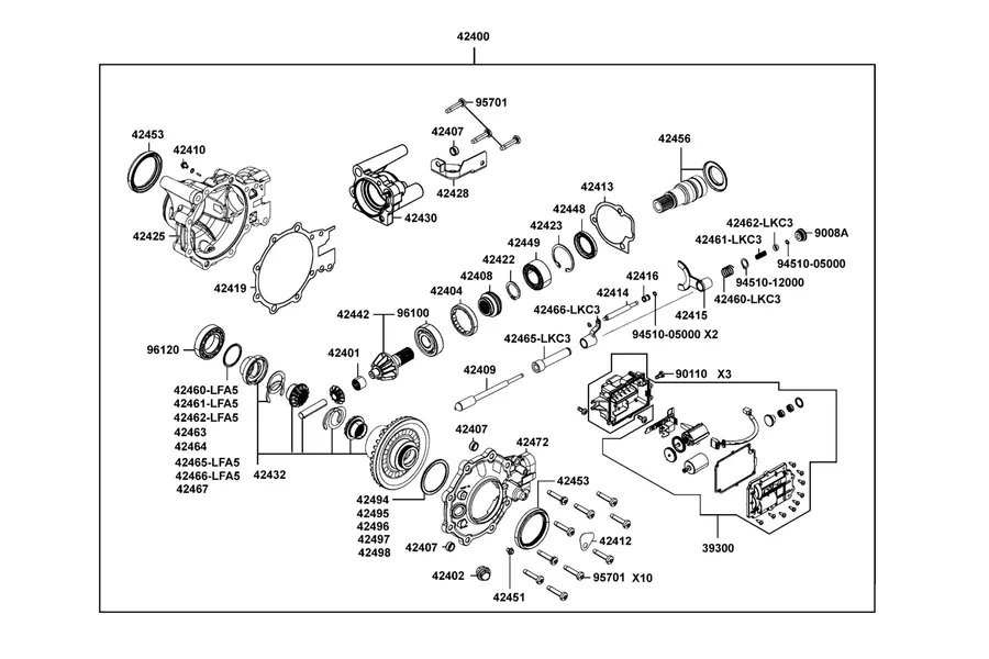 F17 Lsd E-Lock Gearcase Front parts diagram