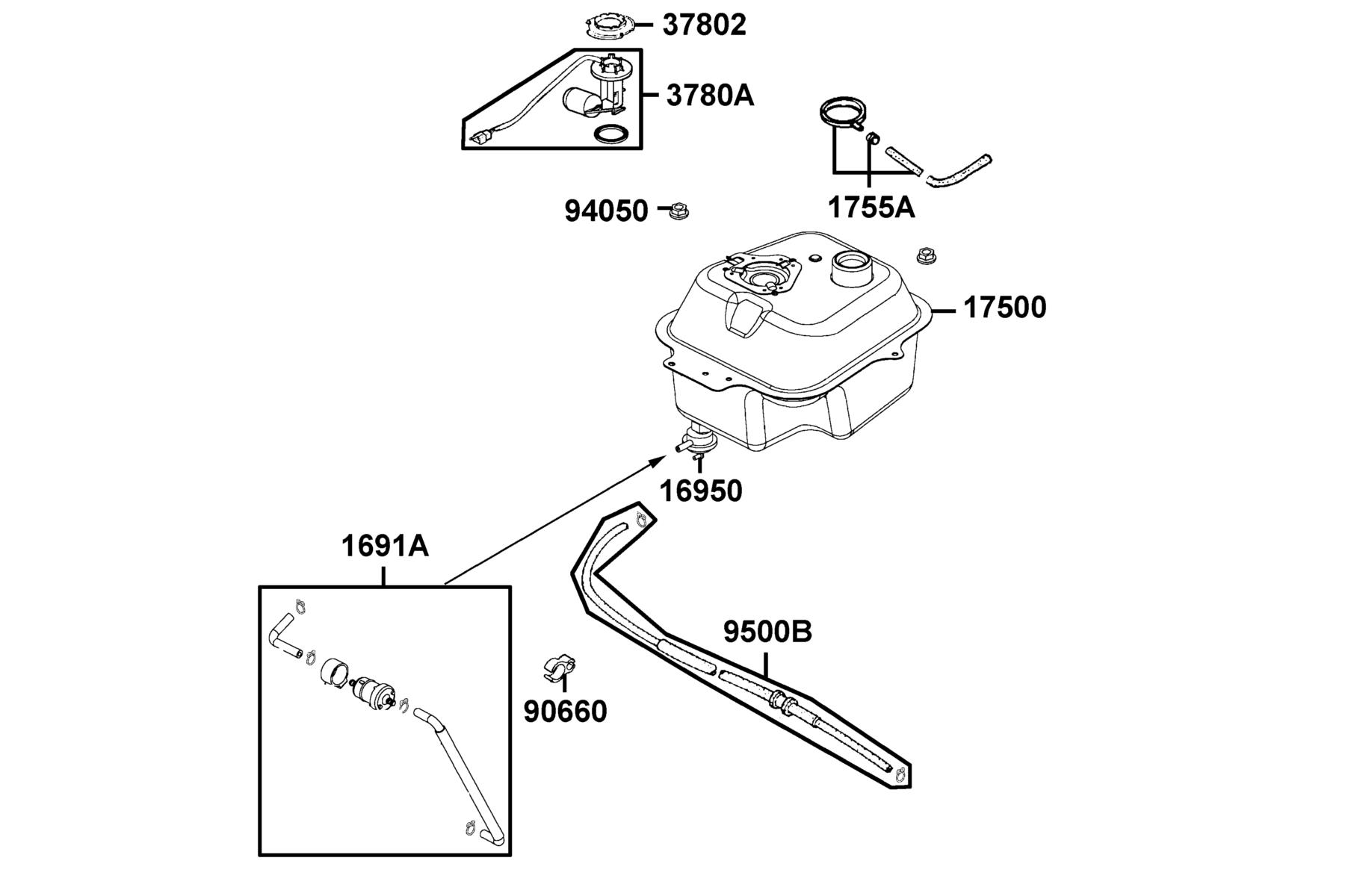 SUPER 8 150R ON-ROAD(2015~) Fuel Tank parts diagram