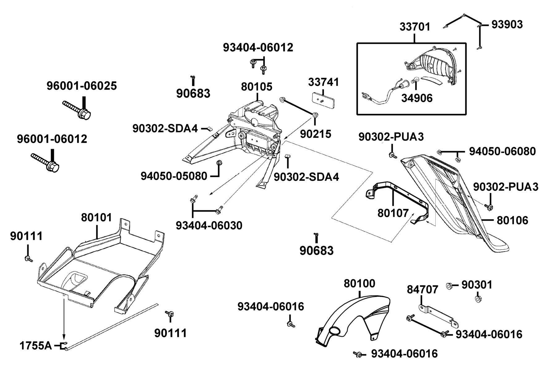 Agility 50 MY2025 Tail Light parts diagram