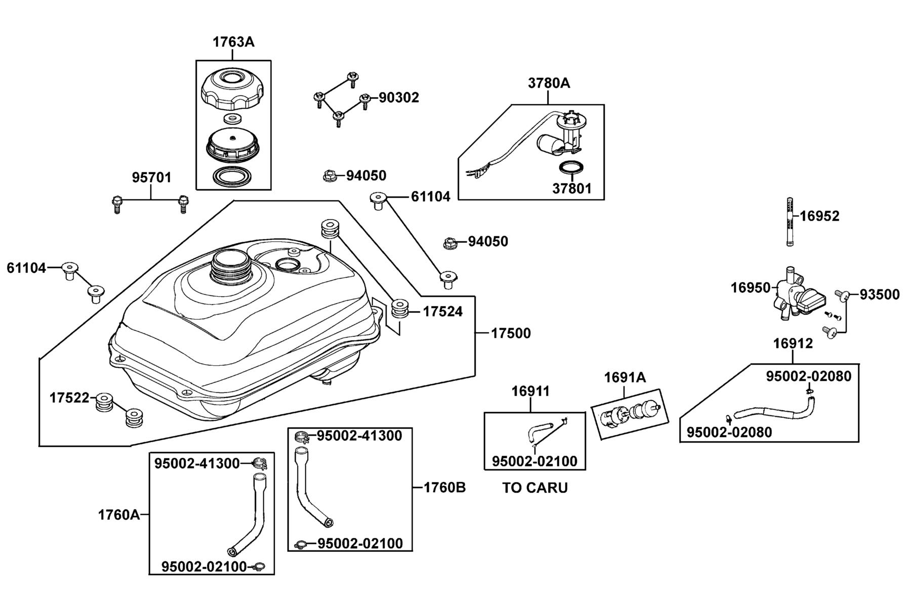 MXU 150X(2020) Fuel Tank parts diagram