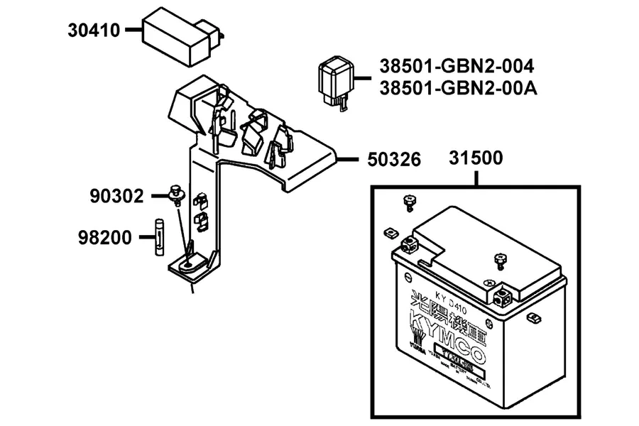 F11 Battery parts diagram