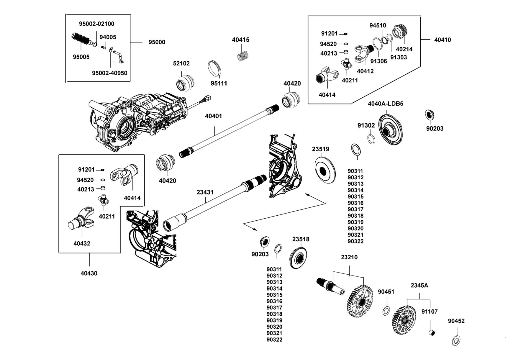 UXV(2022) Universal Joint Assy Eng parts diagram