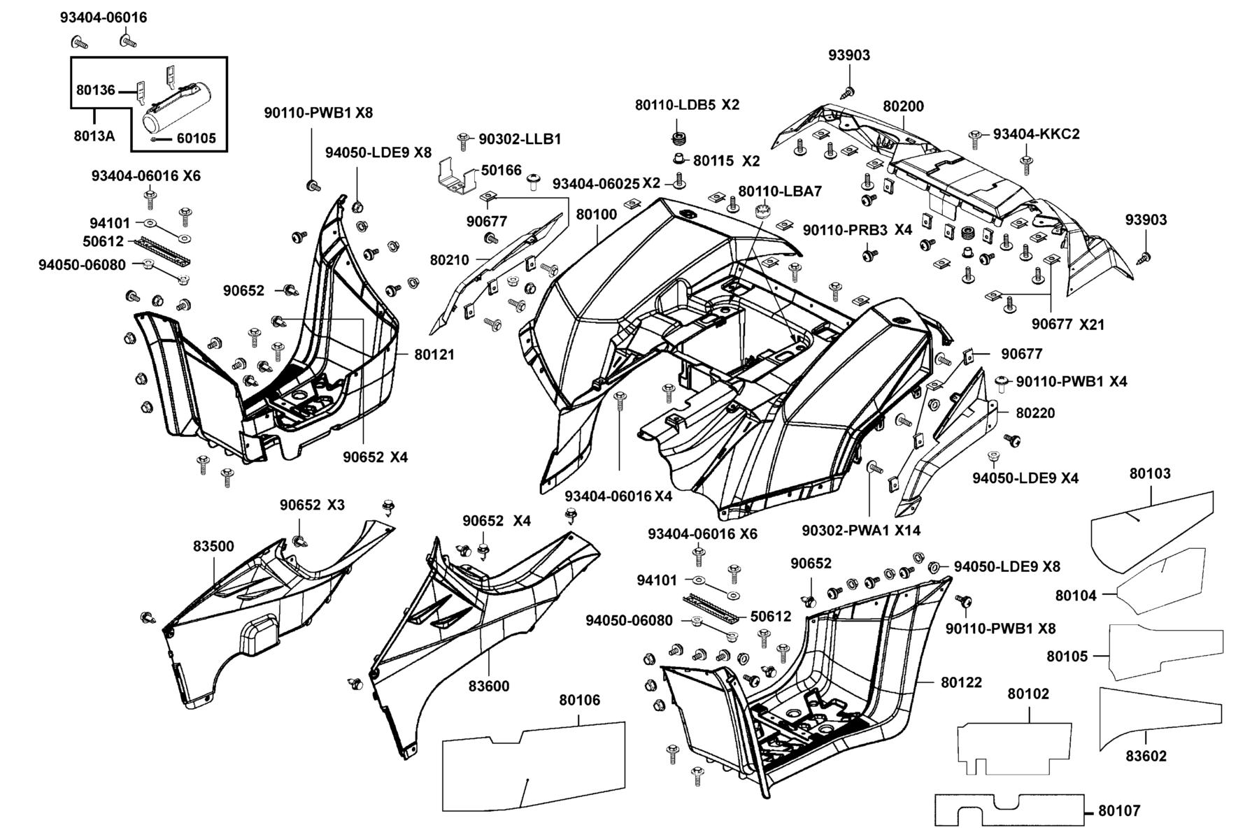 MXU 700i(2019) Fender Rear parts diagram