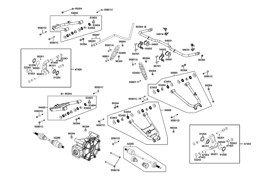 F16 Cushion and Right Arm Rr Swing parts diagram