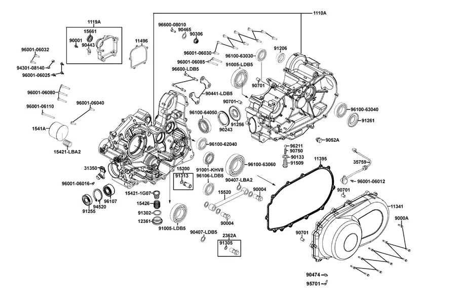 E01 Crank Case parts diagram