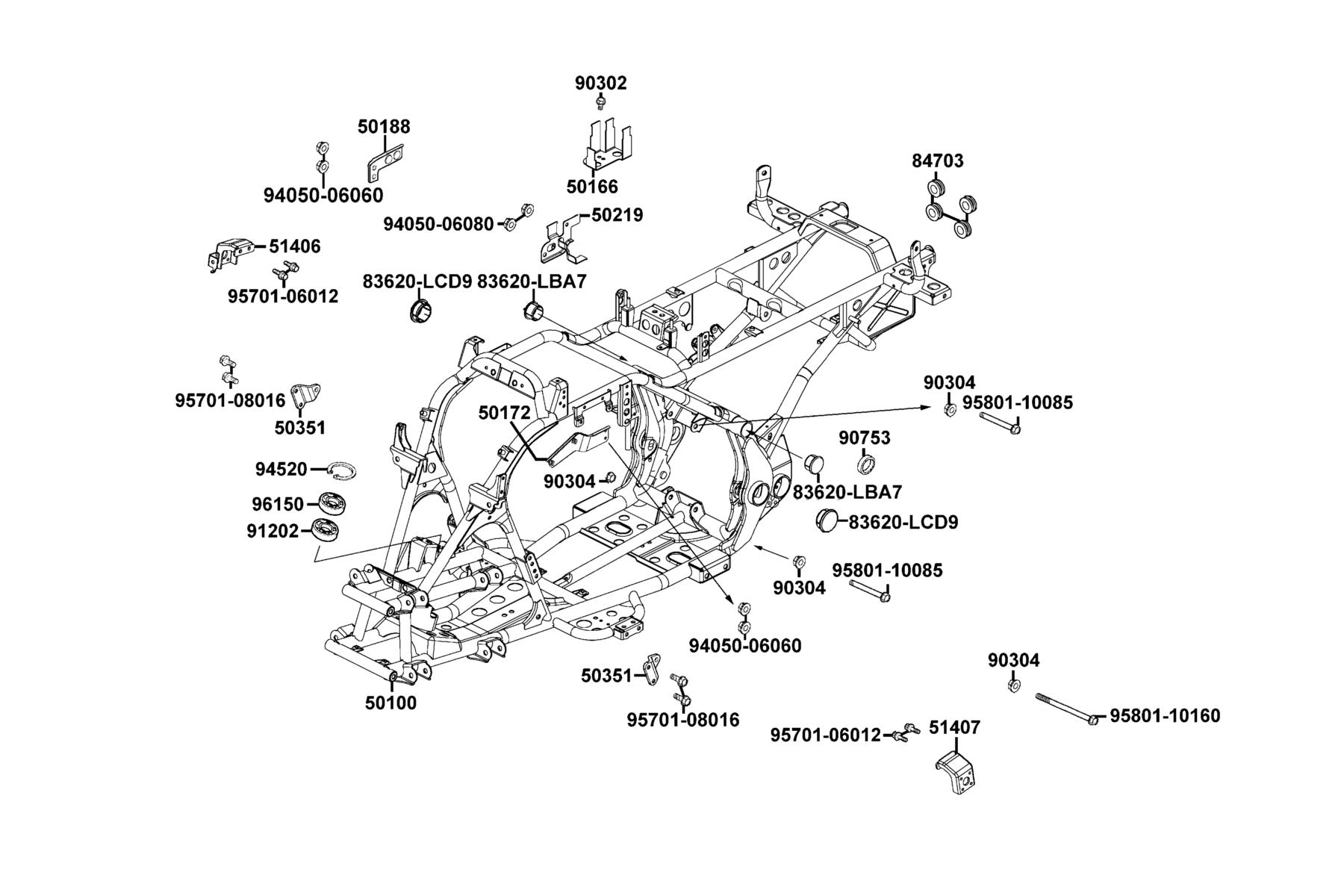 MXU 270 (2016~) Frame Body parts diagram