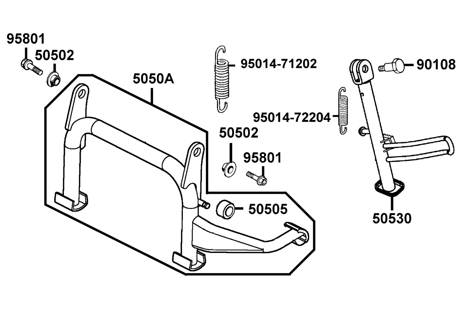 KYMCO B&W 250 (2008) Stand parts diagram