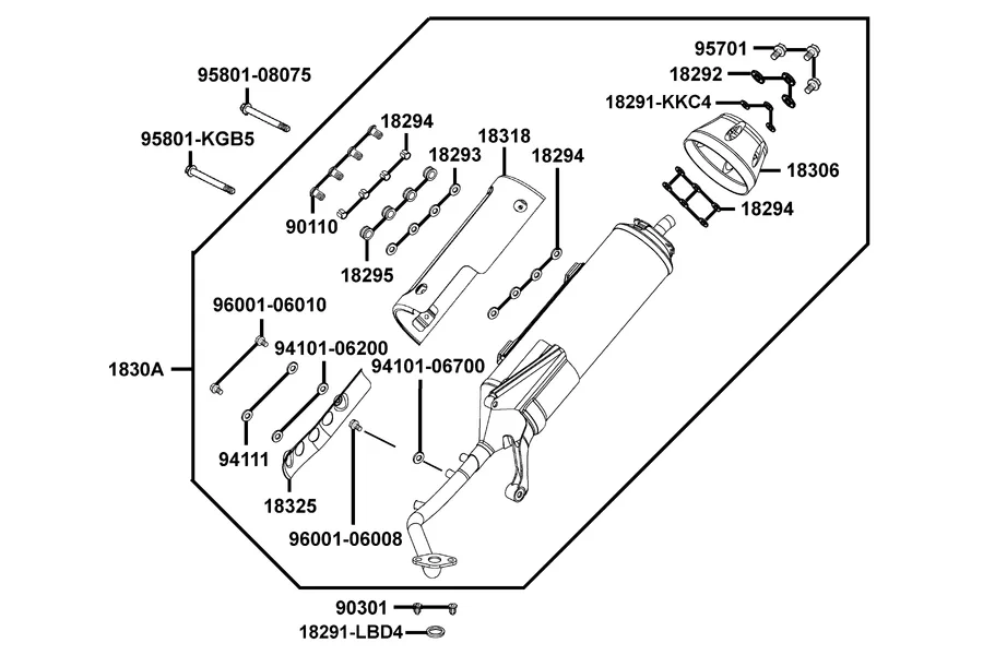 F14 Exhaust Muffler parts diagram