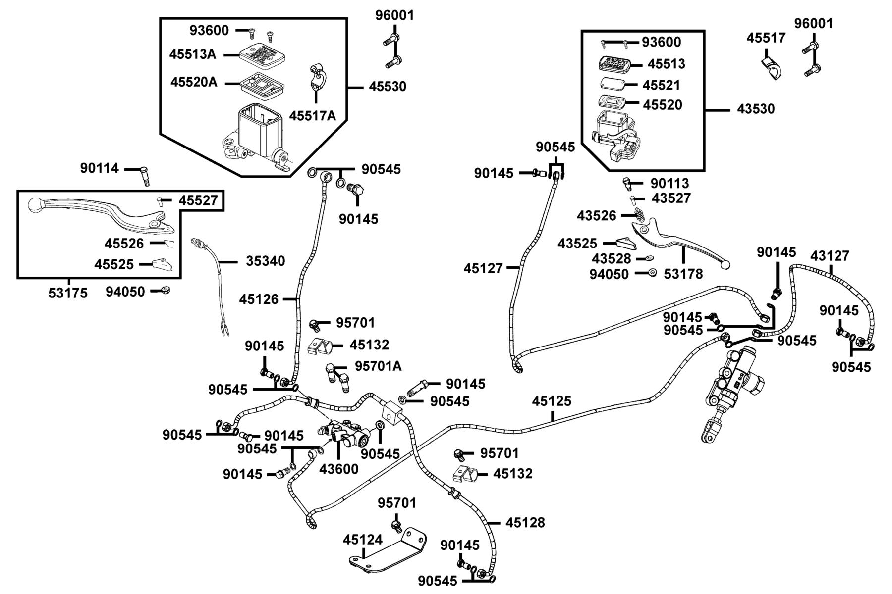 KYMCO MXU 375 LE 2010 - 2011 Master Cylinder parts diagram