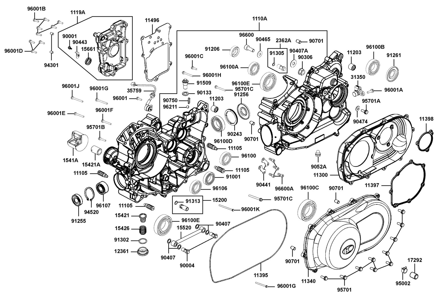 MXU 700i LE(2021) Crank Case parts diagram