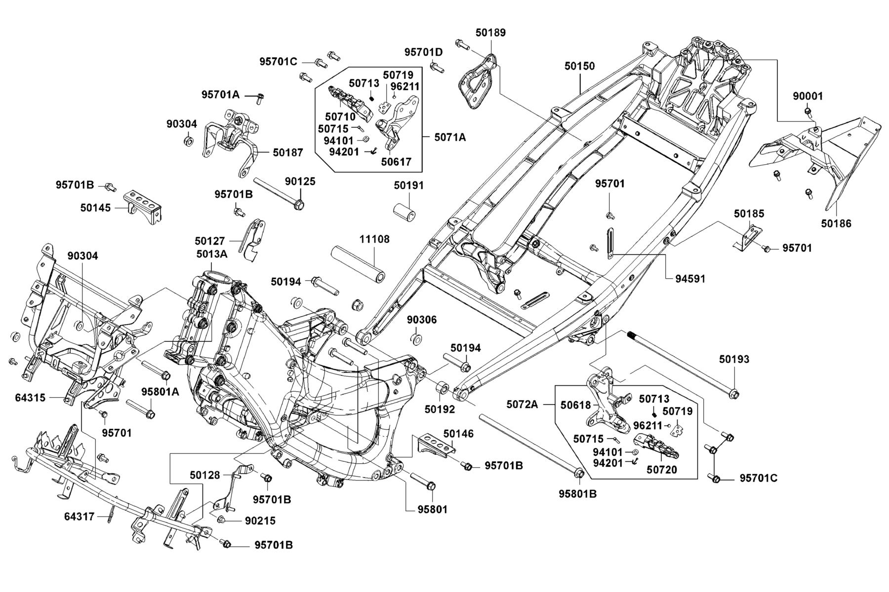 AK550 2022 Frame Body parts diagram