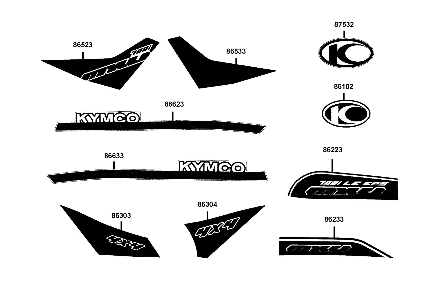MXU 700i (2017~) Emblem●Stripe parts diagram