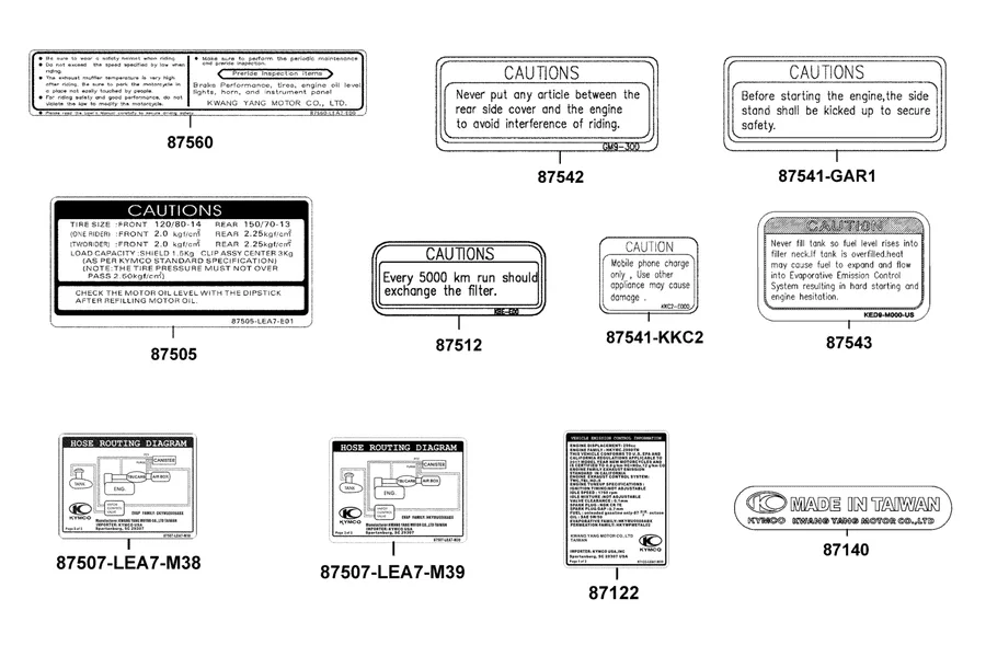 F23 Caution Label parts diagram
