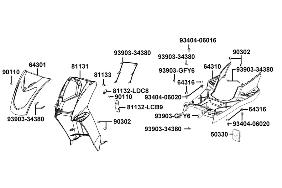 F05 Front Cover and Front Fender parts diagram