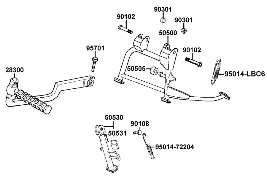 F15 Stand and Kick Starter Arm parts diagram