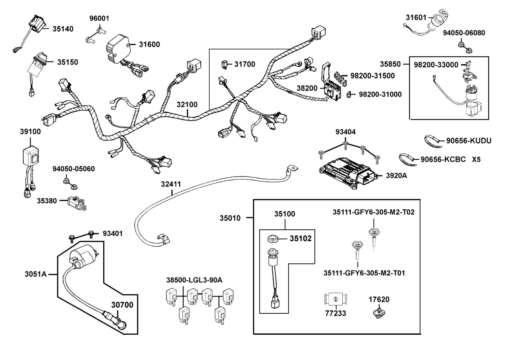 UXV 500i (2016~) Harness Wire parts diagram