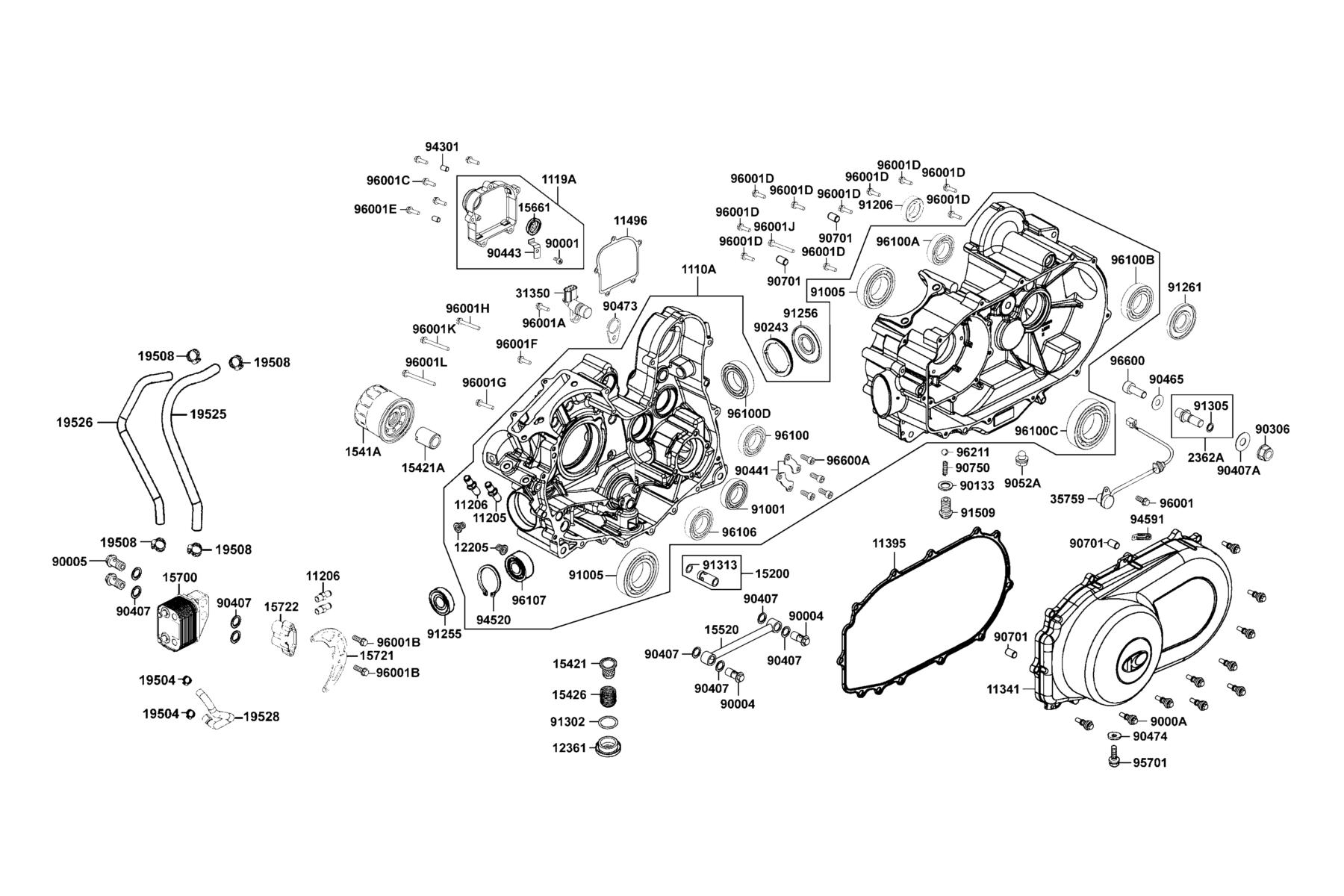 UXV 500i (2017~) Crank Case parts diagram