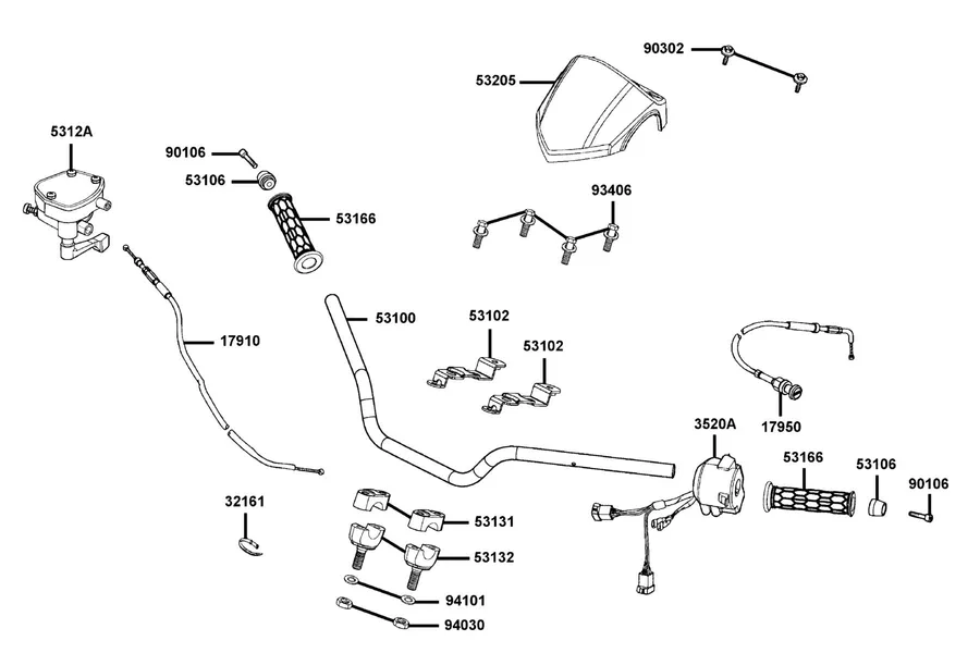 F03 Handle Steering parts diagram
