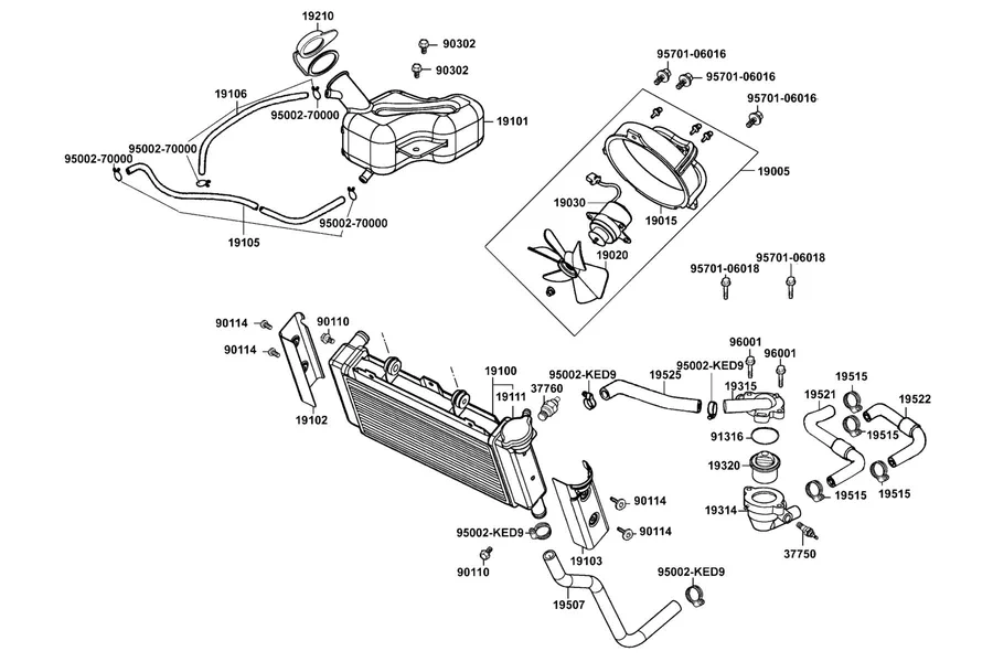 F29 Radiator parts diagram