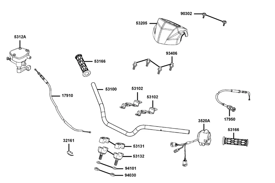 F03 Handle Steering parts diagram