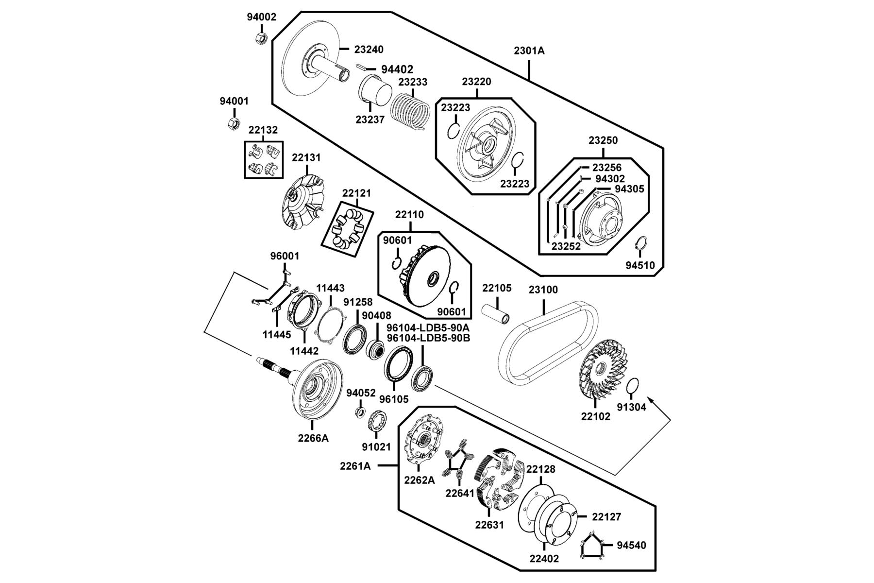 MXU 450i(2019) Drive Pulley parts diagram