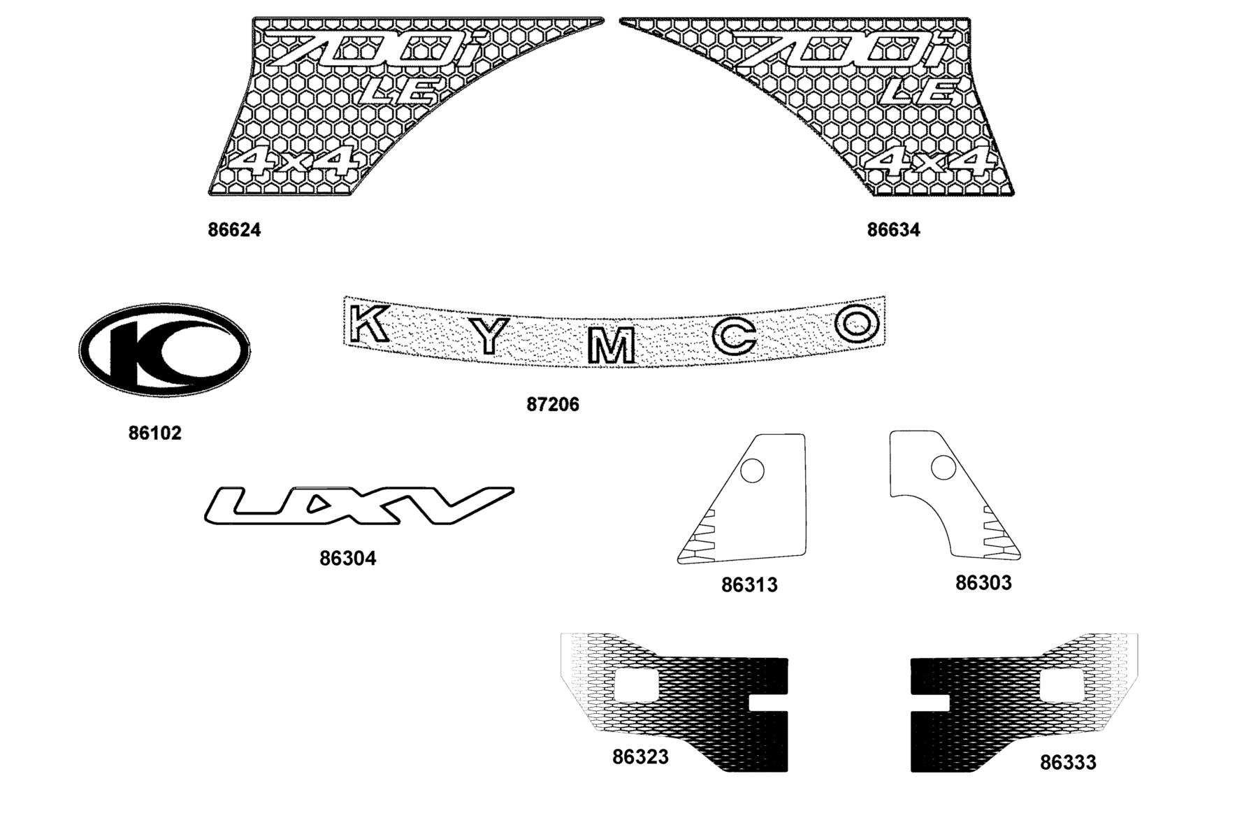 UXV 700i LE (2023MY) Emblem ● Stripe parts diagram