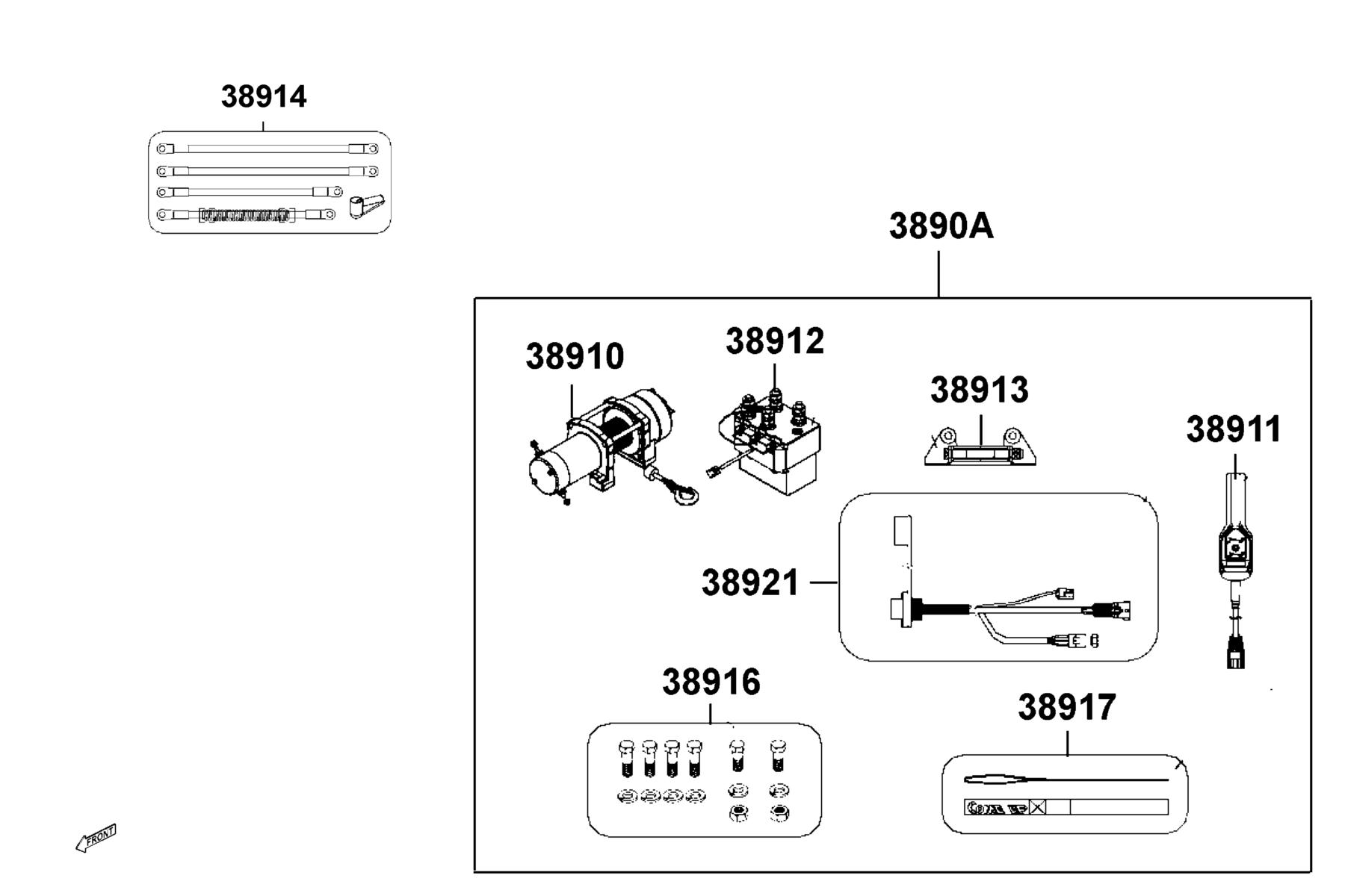 UXV 700i LE (2023MY) Assy  Winch parts diagram