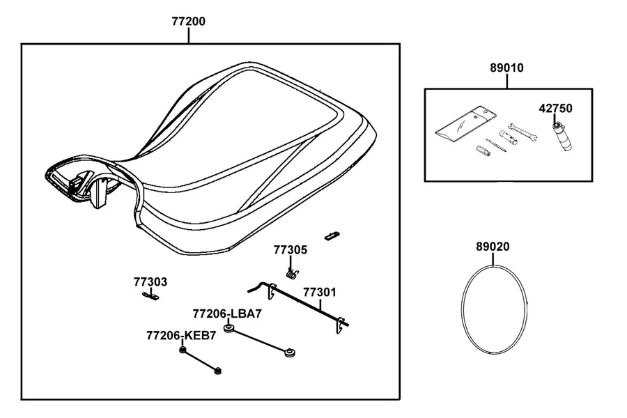 F09 Seat parts diagram