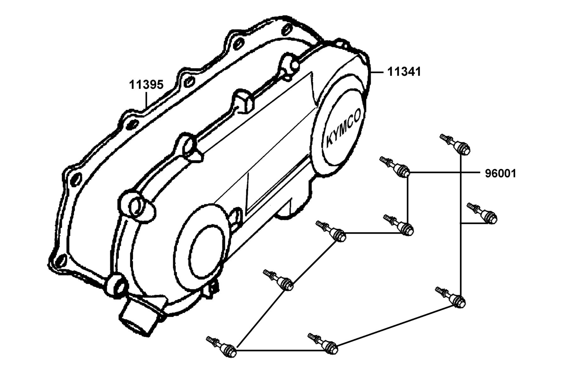 LIKE 50(2013~) Right Crankcase Cover parts diagram